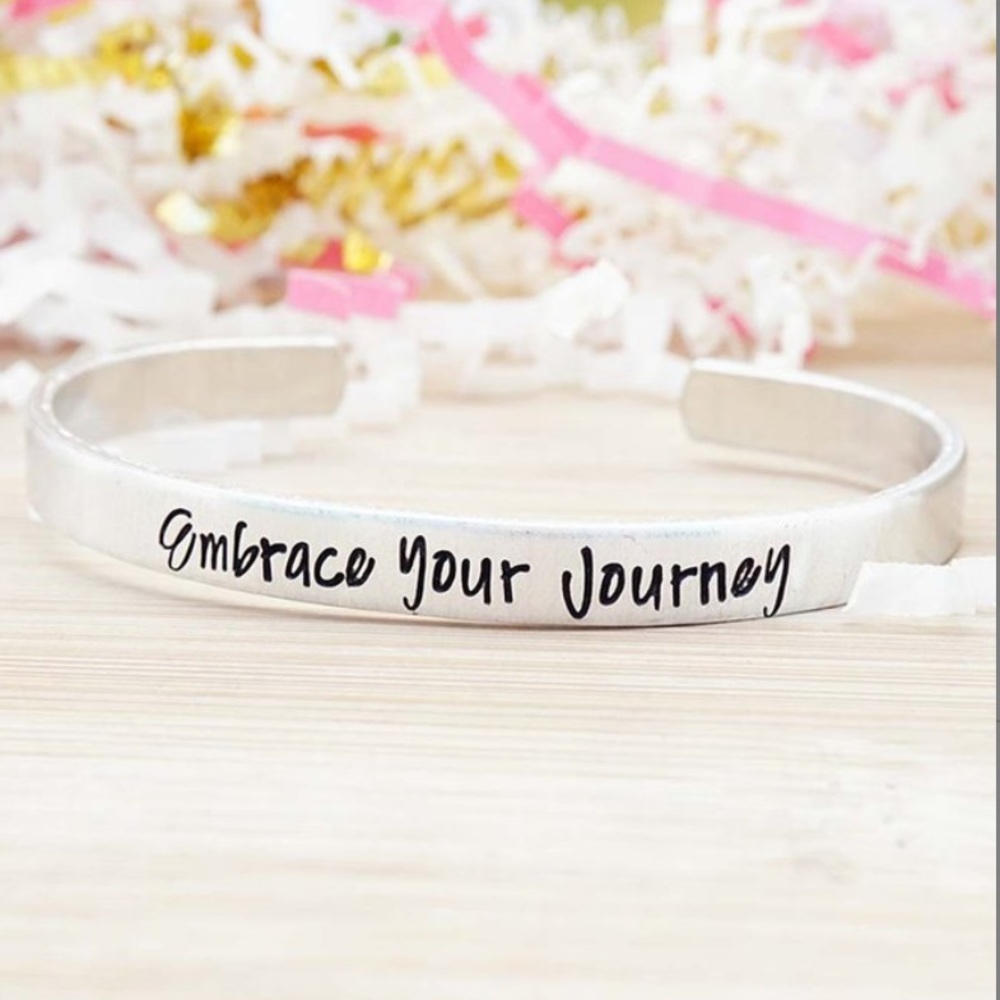 Silvertone ‘Embrace Your Journey’ Adjustable Cuff